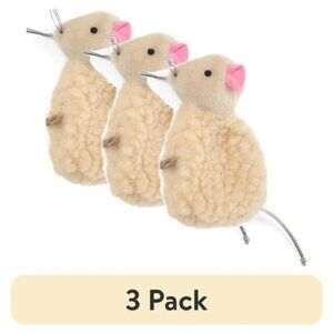 (3 pack) Madcap Mania Mouse, Soft Plush Catnip Cat Toy with String kittens